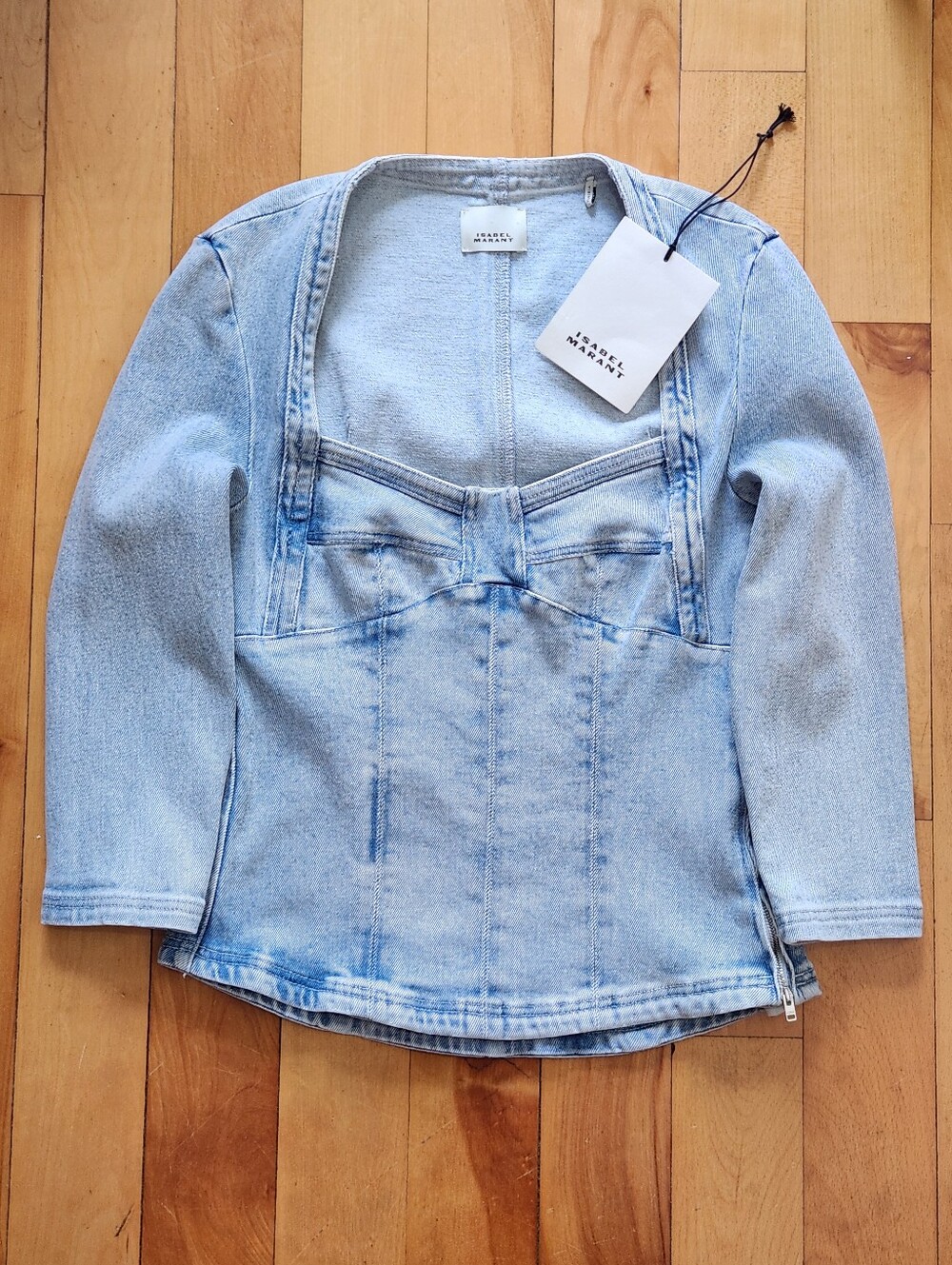 Isabel Marant Vanio Denim Corset Top - FR 36